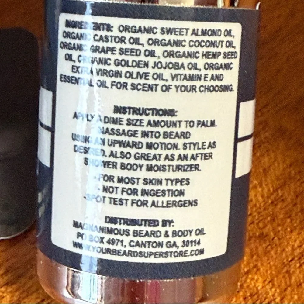 NIB MAGNANIMOUS Beardpoo & Conditioner Beard Oil and TROPICAL TEAKWOOD Soap Set